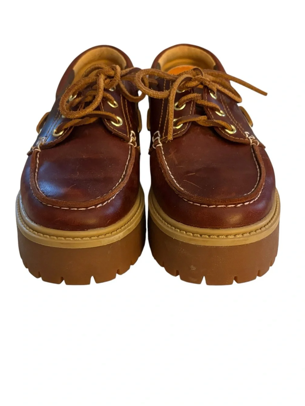 Women's Timberland Stone Street Platform Boat Shoe Rootbeer Color Size 7.5
